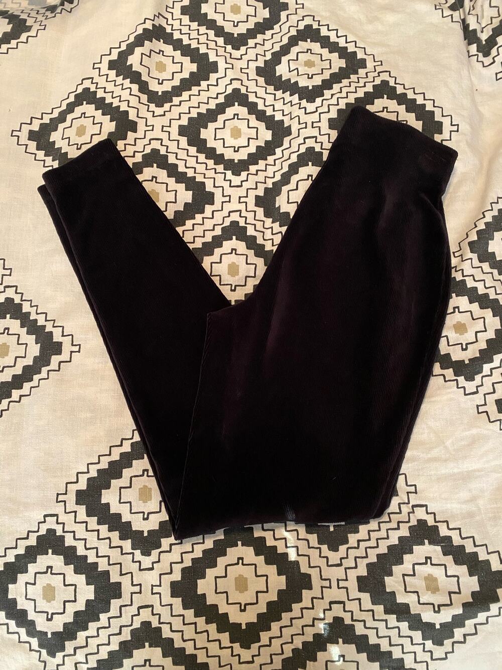 VTG Valerie Stevens black micro cord stretchy high waisted black pants